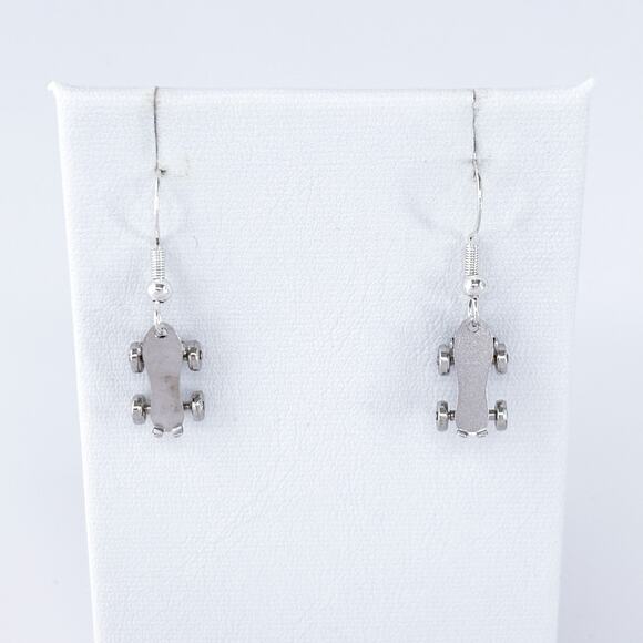 Vintage JMF Sterling Silver 925 Roller Skate Dangle Earrings - Picture 2 of 10